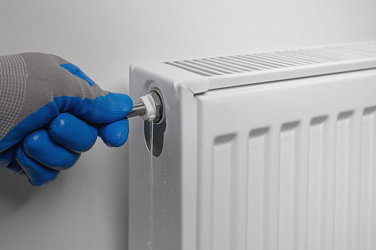 Heizung mit geöffnetem Ventil