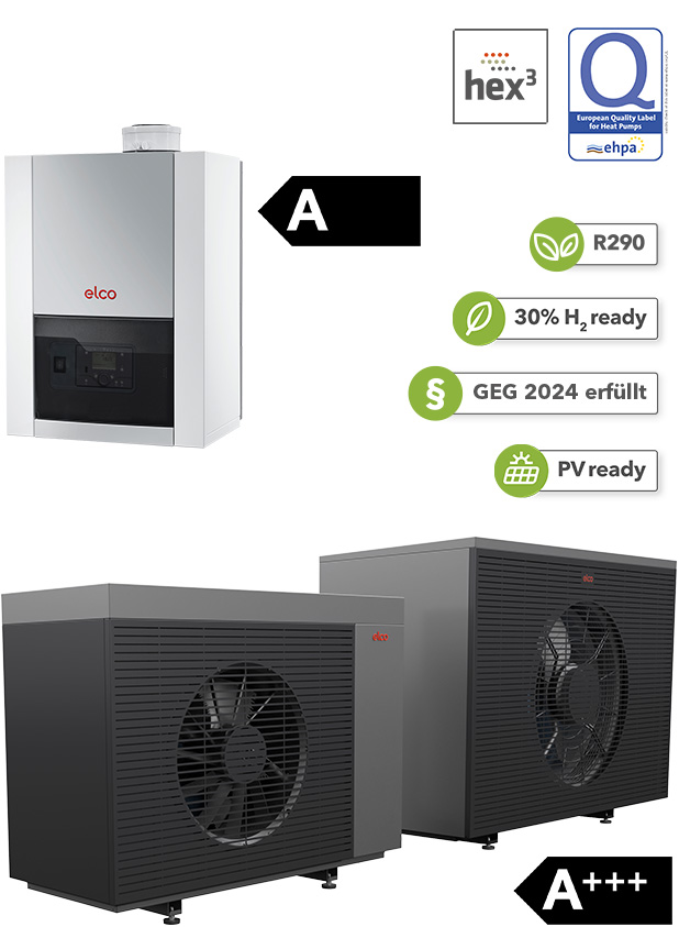 Wärmepumpen-Gas-Hybridsystem AEROTOP® SPK mit THISION® S PLUS