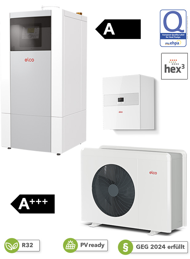 Wärmepumpen-Gas-Hybridsystem AEROTOP SPLIT.2 mit THISION S PLUS ELCO