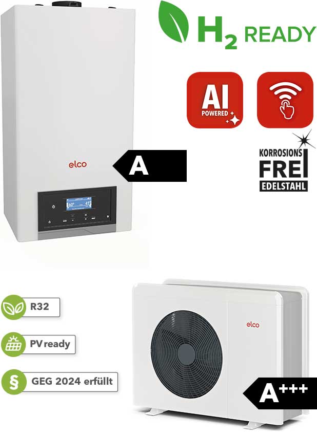 Wärmepumpen-Gas-Hybridsystem AEROTOP HYBRID.2 SK ELCO