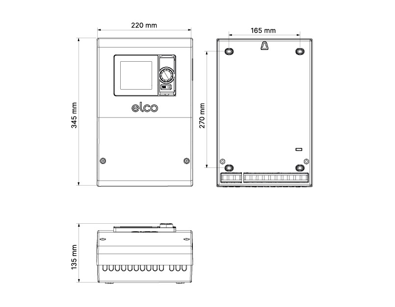 Abmessungen AEROTOP® SPK Regler