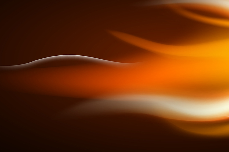 Flammen in warmen orange-gelben Farbtönen, die Wärme und Energie symbolisieren